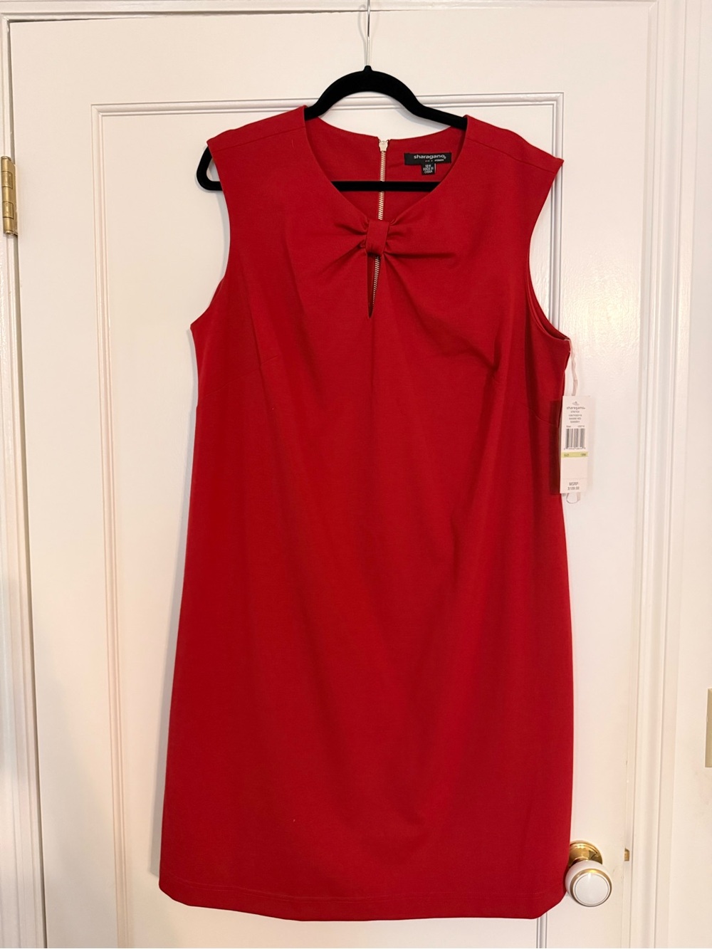 Sharagano Red Sleeveless Bow-Front Dress 18W NWT